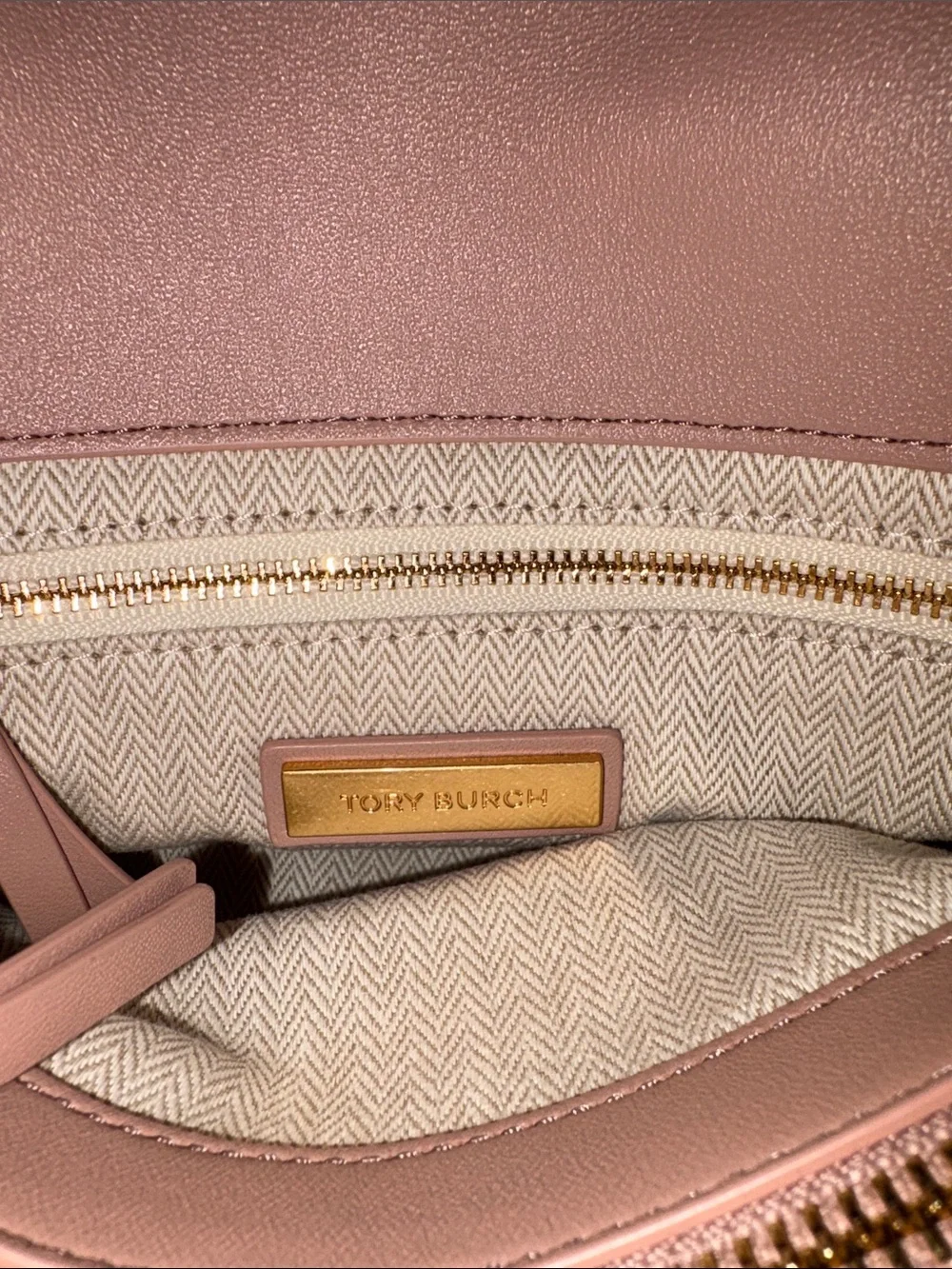 Tory Burch Blush Quilted Suede Chain Crossbody
